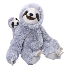 Wild Republic Mom And Baby Sloth Stuffed Animal 12 Inches Gift For Kids Plush Toy Fill Is Spun Recycled Water Bottles