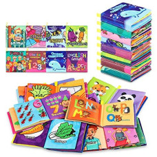 Baby Bath Books Nontoxic Fabric Soft Baby Cloth Books Early Education Toys Waterproof Baby Books For Toddler Infants Crinkly C