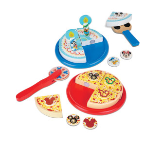 Melissa Doug Mickey Mouse Wooden Pizza And Birthday Cake Set 32 Pcs Play Food