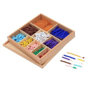 Montessori Bead Decanomial Box Montessori Math Beads Toys Materials For Toddlers Kids