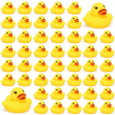 50 Pcs Mini Yellow Rubber Duck Party Decoration Bath Toy Rubber Duck Pool Toy Rubber Duck Baby Shower Decoration Squeaky Duc