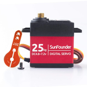 Sunfounder 25Kg Servo Motor High Torque Servo Dss020 Metal Gear Digital Servo Metal Case Control Angle 180 For Rc Robot Cars