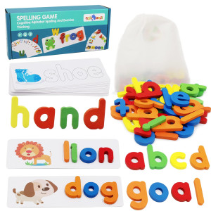 Flyingseeds See And Spell Learning Toys Cvc Word Builders With Sight Words Flash Cards Kindergarten Educational Toys For Toddl