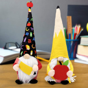 Ciyvolyeen Set Of 2 Teacher Appreciation Swedish Gnomes Gift Back To School Apple Pencil Plush Handmade Dolls From Students End