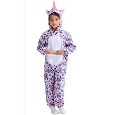 Ikali Fleece Unicorn Onesie For Girls Onepiece Hooded Rainbow Unicorn Costume Cartoon Animal Jumpsuit Kids Boys Toddlers Hall