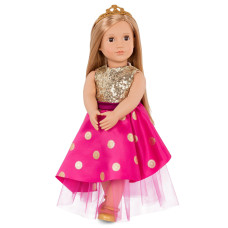 Our Generation Sarah Girl Doll Princess Themed 18Inch Fashion Doll With Tiara And Sparkly Dress Includes 4 Piece Clothing S