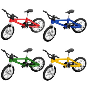 Novelty Place Mini Finger Bike Miniature Fidget Bicycle Toy Game Set For Kids And Adults Metal Bike Model Collections Decora