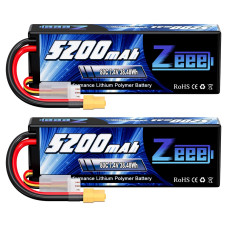 Zeee 2S 5200Mah Lipo Battery 74V 80C Battery With Xt60 Plug Hard Case For 18 110 Rc Vehicles Car Slash Rc Buggy Truggy Rc Air