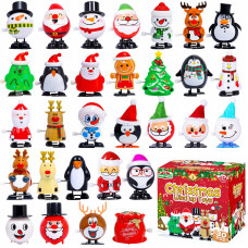 Max Fun 30Pcs Christmas Wind Up Toys Stocking Stuffers For Kids Christmas Party Favors Bulk Christmas Goody Bag Filler