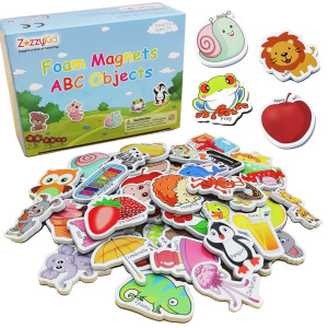 Zazzykid Magnetic Foam Objects For Kids 52 Toys Of Abc Alphabet For Baby Early Education Fridge Magnets