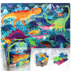 Yogeon Puzzles For Kids Ages 46 68 100 Piece Dinosaur Puzzles For Toddler 35 Floor Puzzle Age 57 Children Learning Preschoo