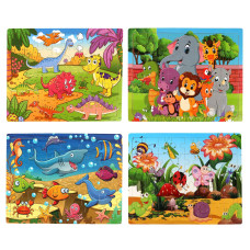 Synarry Wooden Jigsaw Puzzles For Kids Age 35 Year Old 4 Pack 2440 Pieces Preschool Educational Learning Toys Gift Set For Ch