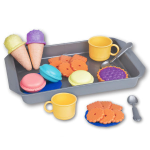 Toy Chef Toddler Food Toys Pretend Playset Colorful Dessert Playset With Realistic Cookies Macarons Pies Cups Ice Cream Spo