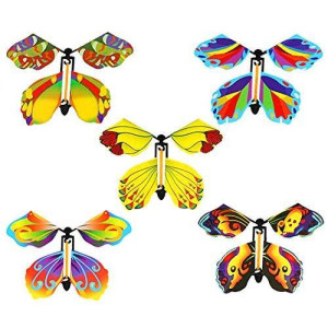 Jofan 5 Pack Magic Flying Butterfly Wind Up Rubber Band Powered Butterfly For Kids Boys Girls Christmas Surprise Gifts Stocking