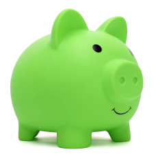 Cute Piggy Bank Coin Bank For Boys And Girls Childrens Plastic Shatterproof Money Bank Childrens Toy Gift Savings Jar Green