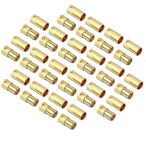 Fly Rc 30Pairs 65Mm Gold Plated Male And Female Bullet Banana Connectors Plugs For Diy Rc Battery Esc Motor