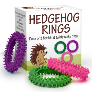 Sensory Ring And Fidget Toy 3 Pack Pink Purple Green Soft Flexible Rubber Spikes Suitable For Children Youth And Adults