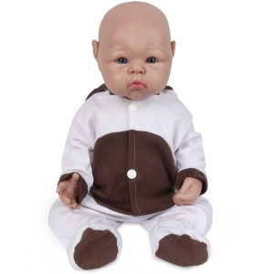 Vollence 19 Inch Full Silicone Baby Doll Not Vinyl Material Dolls Reborn Baby Doll Realistic Real Baby Doll Lifelike Baby Dolls