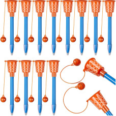 Zonon 18 Pieces Basketball Hoop Pens Bulk Basketball Party Favors Basketball Novelty Pens Basketball Stress Balls For Sports Par