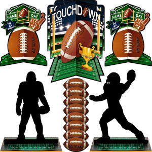 25 Pieces 3D Football Table Centerpiece Football Centerpieces Football Player Silhouette Centerpieces Football Party Decoration