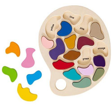 The Freckled Frog Artist Palette Puzzle Wooden Puzzle For 3 4 And 5 Year Olds Practice Color And Shape Recognition Presch