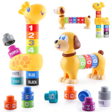 Iplay Ilearn Baby Stacking Toys Toddler Montessori Building Blocks Set Infant Alphabet Number Learning Block Early Developme