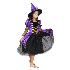 Jason Party Girls Witch Costume Halloween Fairytale Deluxe Set Queenm