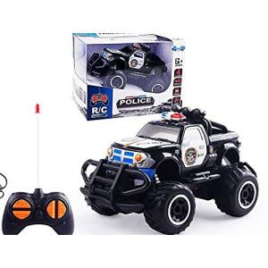 Mcnick Company Mini Police Monster Truck Police Car Toy For Boys Kids Monster Truck With Remote Control Rechargeable Bat