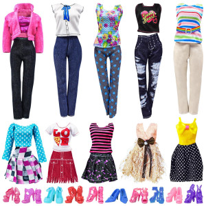 Doll Clothes For 115 Inch Girl Doll 20 Pcs Casual Wear Clothes And Doll Accessories With 10 Pairs Shoes 10 Fashion Doll Dresse