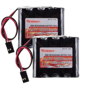 Tenergy 2 Pack Nimh Receiver Rx Battery With Hitec Connectors 48V 2000Mah High Capacity Rechargeable Battery Pack For Rc Receiv