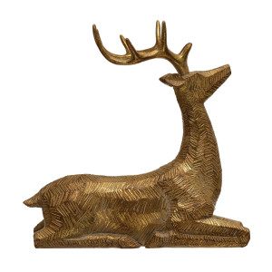 Creative Coop L X 812H Resin Sitting Deer Gold Finish Figures And Figurines Multi