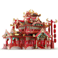 Piececool 3D Puzzles For Adults Metal Model Kits Chinese Ancient Reataurant 3D Metal Puzzle Traditional Architecture Building