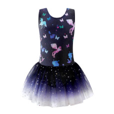 Eqsjiu Unicorn Leotards With Skirts For Girls Gymnastics Tulle Skirt Dance 5T Size 56 67 Years Old Mermaid Butterfly Sparkly