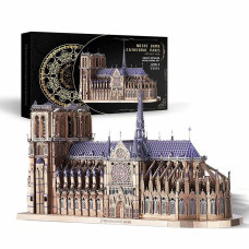 Piececool 3D Metal Puzzles For Adults And Teens Notre Dame De Paris Church Metal Model Kit Challenge French Cathedral Brain Te