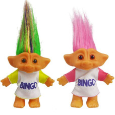 2Pcs Vintage Troll Dolls Set Lucky Doll Chromatic Adorable For Collections School Project Arts And Crafts Party Favors