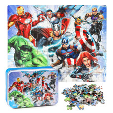 Lelemon 100 Pieces Jigsaw Puzzles For Kids Ages 48 Superhero Puzzles Boys Girls Children Learning Educational Puzzles Portable