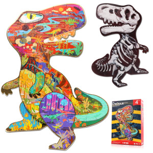 Has Floor Puzzles For Ages Kids 410 48 Pcs Doublesided Dinosaur Puzzles Unique Large Pieces Irregular Shape Jigsaw Puzzle Fo