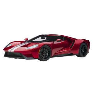 2017 Ford Gt Liquid Red Metallic With Silver Stripes 112 Model Car By Autoart 12106