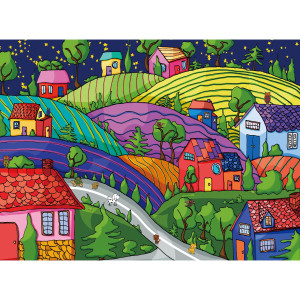 Lavievert Jigsaw Puzzle 500 Piece Puzzle For Adults And Kids Village Under The Stars