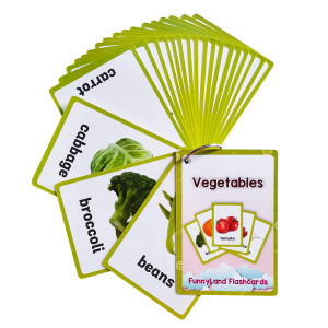 Lilias Vegetable Flash Cards, Toddler Learning Toys, Preschool Learning Toys, Homeschool Supplies, Learning Supplies For Kindergarten, 4.3 X 3.14 Inch, 20 Cards In Set