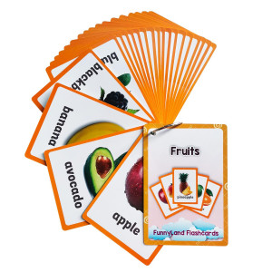 Lilias Fruits Flash Cards, Toddler Learning Toys, Preschool Learning Toys, Homeschool Supplies, Learning Supplies For Kindergarten, 4.3 X 3.14 Inch, 21 Cards In Set