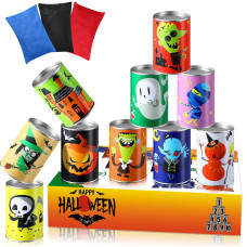 Halloween Carnival Games Halloween Party Games Bean Bag Toss Game For Kids And Adults Carnival Metal Cans With 3 Bean Bags For