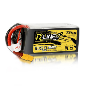 Tattu 6S Lipo Battery Rline Version 30 1050Mah 222V 120C 6S1P Lipo Battery Pack With Xt60 Plug