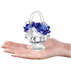 Crystal Rose Flower Crystal Decor Crystal Figurines Glass Figurines Decor With Beautiful Basket Design Gift For Valentines