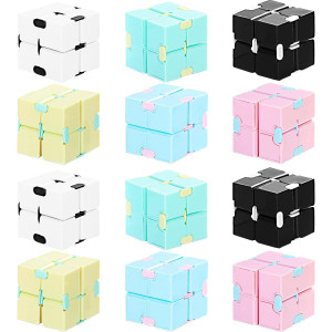 Gejoy 12 Pieces Mini Cube Blocks Mini Cube Desk Toy Magic Sensory Tool Blocks Puzzle Flip Cube For Teens Adults Birthday Favors