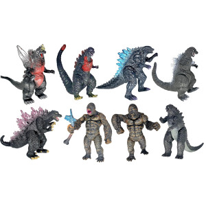 Twcare 8Pcs Attacking King Kong Vs Godzilla Toys 2021 Movable Joint Action Figures King Of The Monsters Birthday Dinosaur Kid Gi