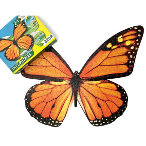 Paper House Productions Infopuzzle Double Sided All About Monarch Butterflies Die Cut Shaped Learning Jigsaw Puzzle