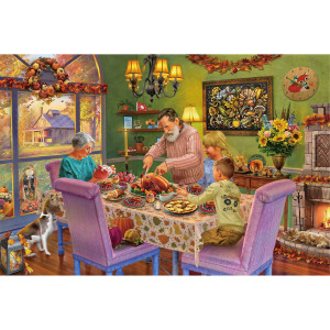 Lavievert Wooden Jigsaw Puzzle 1000 Piece Puzzle For Adults And Kids Thanksgiving Dinner Turkey Pumpkin Pie