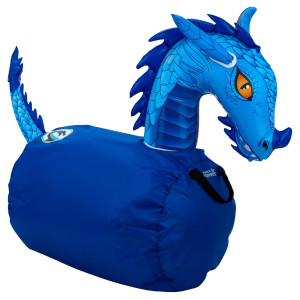 Waddle Hip Hoppers Large Bouncy Hopper Inflatable Hopping Animal Bouncer Supports Up To 250 Pounds Ages 5 And Up Blue Dragon