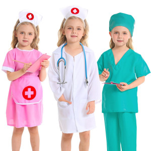 Dishio Doctor Kit For Kids Dress Up Clothes For Girls With Doctor Nurse Surgeon Costume Dentist Kit For Kids With Stethosco